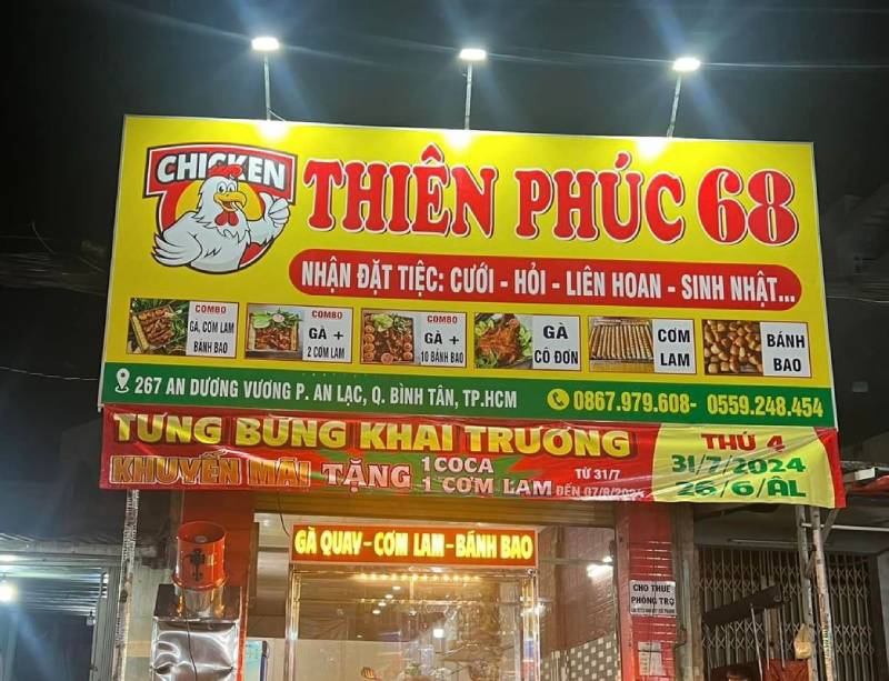 Bảng hiệu bằng bạt chiếu đèn