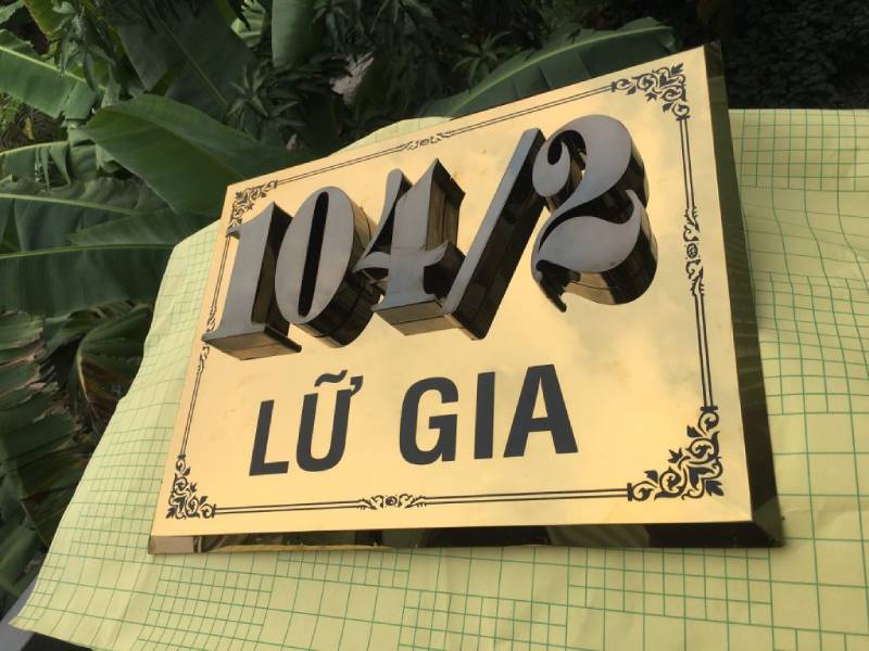 Biển số nhà inox